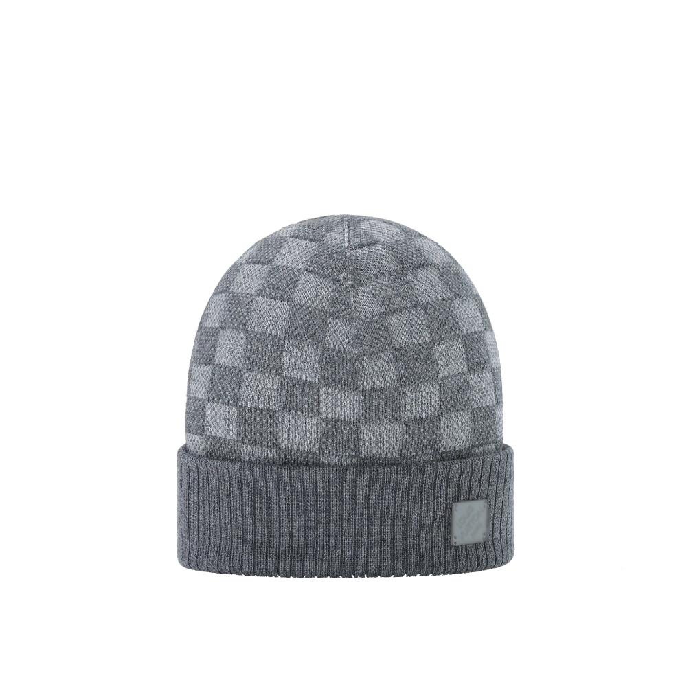 French Chequered Grey Beanie