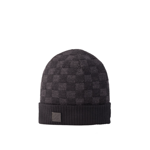 French Chequered Dark Grey Beanie